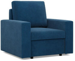 GreenSite Zeus fotel, egyenes kartámasz, kordbársony, hab töltet, kék