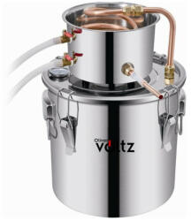  Brandy lepárló Oliver Voltz OV51214A30, 30 l, 35x35 cm, Réz hűtőcső, Vízpumpa, Rozsdamentes acél, Ezüst
