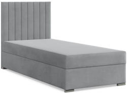 GreenSite Agen egyszemélyes ágy, bársony, ágyneműtartóval, szürke - pepita