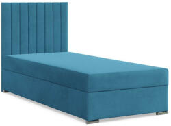 GreenSite Agen egyszemélyes ágy, bársony, ágyneműtartóval, zöld