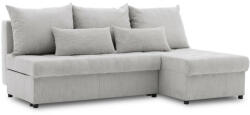 GreenSite Venezia sarokkanapé, 3 ágyneműtartóval, kordbársony, univerzális oldal, hab töltet, szürke