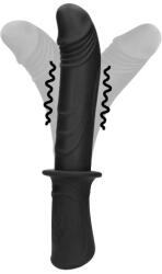 Ouch! Vibrator Realist Hand Held, 10 Moduri Vibratii, Silicon Lichid, Negru, USB Vibrator