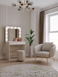 GreenSite Marina 2S fésülködő asztal, 81x80x50 cm, kasmír - pepita