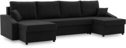 GreenSite Sparta Plus sarokkanapé, szövet anyag, univerzális oldal, fekete