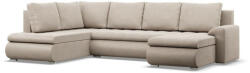 GreenSite Tokio U sarokkanapé, 3 ágyneműtartóval, bársony, baloldali, bézs