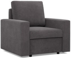 GreenSite Zeus fotel, egyenes kartámasz, kordbársony, bonell töltet, szürke