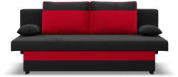 GreenSite Sony kanapé, szövet anyag, bonell töltet, fekete - piros