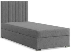 GreenSite Agen egyszemélyes ágy, szövet, ágyneműtartóval, szürke
