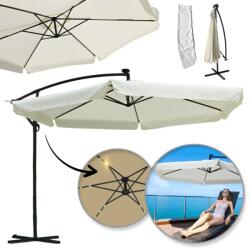  Kerti napernyő 3, 5 m SOLAR LED világítással, karos és fodros - krém színű OGP11K