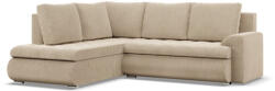 GreenSite Tokio sarokkanapé, L alakú háttámlával, 2 ágyneműtartóval, kordbársony, baloldali, bézs