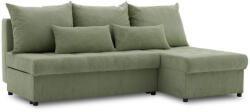 GreenSite Venezia sarokkanapé, kordbársony, univerzális oldal, hab töltet, zöld