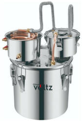  Brandy lepárló Oliver Voltz OV51214B30, 30 l, 35x35 cm, Réz hűtőcső, Desztillálóedény, Vízpumpa, Rozsdamentes acél, Ezüst