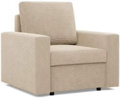 GreenSite Zeus fotel, egyenes kartámasz, kordbársony, hab töltet, bézs - pepita