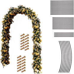  Kerti pergola ív rózsákhoz virágokhoz borostyán futónövényekhez fém 240 x 140 cm (KX3303)