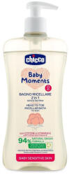 Chicco Baby Moments Sensitive Micellás Sampon Hajra és Testre Adagolóval 500ml - 94% Természetes Összetevőkkel, Gyengéd Tisztítás Érzékeny Bababőrre, Újszülött Kortól