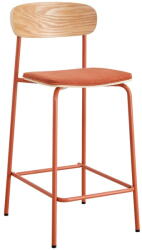 Marckeric Piros-natúr színű bárszék szett 2 db-os (ülésmagasság 66 cm) Adriana - Marckeric