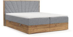 Maison de Reve Szürke-natúr színű ágyneműtartós boxspring ágy 200x200 cm Asahi - Maison de Rêve