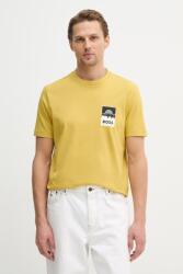 BOSS Orange pamut póló Te_Plain - sárga L