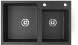 NERO Gránit Mosogató NERO Palazzo + Szifon Fekete NP800500C0