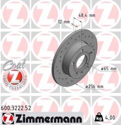 ZIMMERMANN Brzdový kotúč ZIMMERMANN 600.3222. 52 (600.3222.52)