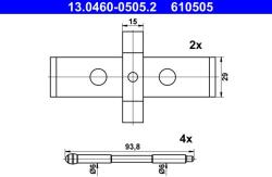 ATE Súprava príslušenstva, obloženie kotúčovej brzdy ATE 13.0460-0505.2 (13.0460-0505.2)