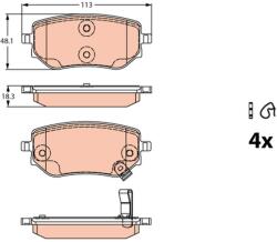 TRW Sada brzdových platničiek kotúčovej brzdy TRW GDB2270 (GDB2270)