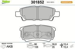 VALEO Sada brzdových platničiek kotúčovej brzdy VALEO 301852 (301852)