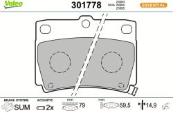 VALEO Sada brzdových platničiek kotúčovej brzdy VALEO 301778 (301778)