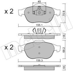 METELLI Sada brzdových platničiek kotúčovej brzdy METELLI 22-0336-2 (22-0336-2)