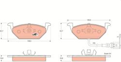 TRW Sada brzdových platničiek kotúčovej brzdy TRW GDB1386 (GDB1386)
