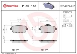 BREMBO Sada brzdových platničiek kotúčovej brzdy BREMBO P 50 156 (P 50 156)
