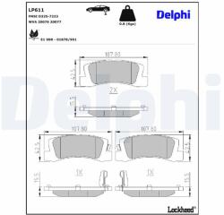 DELPHI Sada brzdových platničiek kotúčovej brzdy DELPHI LP611 (LP611)
