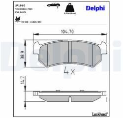DELPHI Klocki Ham. Daewoo Lacetti Tyl (lp1910)