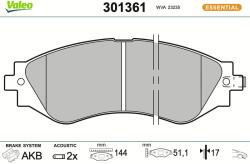 VALEO Sada brzdových platničiek kotúčovej brzdy VALEO 301361 (301361)