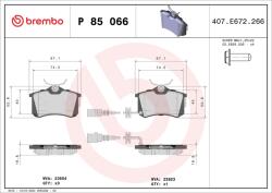 BREMBO Sada brzdových platničiek kotúčovej brzdy BREMBO P 85 066 (P 85 066)
