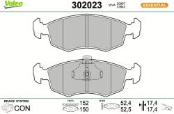 VALEO Sada brzdových platničiek kotúčovej brzdy VALEO 302023 (302023)