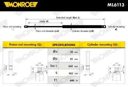 MONROE Pneumatická pružina kufor/ložný priestor MONROE ML6113 (ML6113)