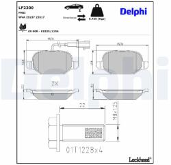 DELPHI Sada brzdových platničiek kotúčovej brzdy DELPHI LP2300 (LP2300)