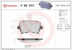 BREMBO Sada brzdových platničiek kotúčovej brzdy BREMBO P 85 073 (P 85 073)