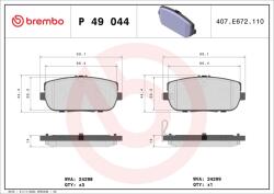 BREMBO Sada brzdových platničiek kotúčovej brzdy BREMBO P 49 044 (P 49 044)