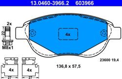 ATE Sada brzdových platničiek kotúčovej brzdy ATE 13.0460-3966.2 (13.0460-3966.2)