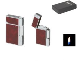 Eurojet tűzköves öngyújtó kőbarna betéttel, ezüst színű oldallal és fekete díszcsíkkal (A-252142)