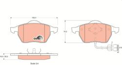 TRW Sada brzdových platničiek kotúčovej brzdy TRW GDB1049 (GDB1049)