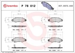 BREMBO Sada brzdových platničiek kotúčovej brzdy BREMBO P 78 012 (P 78 012)