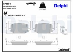 DELPHI Sada brzdových platničiek kotúčovej brzdy DELPHI LP3698 (LP3698)