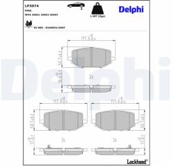 DELPHI Sada brzdových platničiek kotúčovej brzdy DELPHI LP3974 (LP3974)