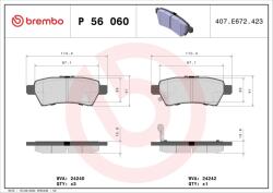BREMBO Sada brzdových platničiek kotúčovej brzdy BREMBO P 56 060 (P 56 060)