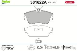 VALEO Sada brzdových platničiek kotúčovej brzdy VALEO 301622A (301622A)