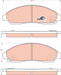 TRW Sada brzdových platničiek kotúčovej brzdy TRW GDB3466 (GDB3466)