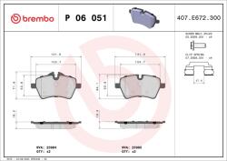 BREMBO Sada brzdových platničiek kotúčovej brzdy BREMBO P 06 051 (P 06 051)